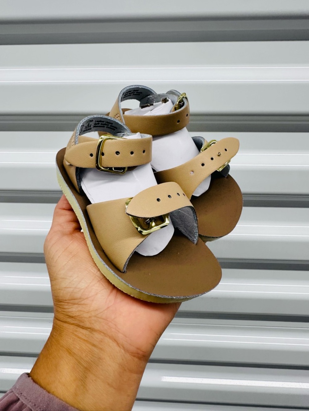 Salt Water Sandals by Hoy Kids - Latte
